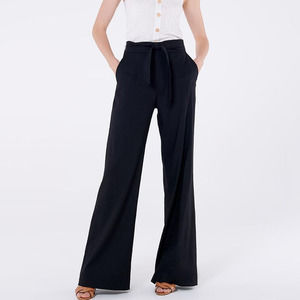 Veronica Beard Black Melika Tie Waist Pants